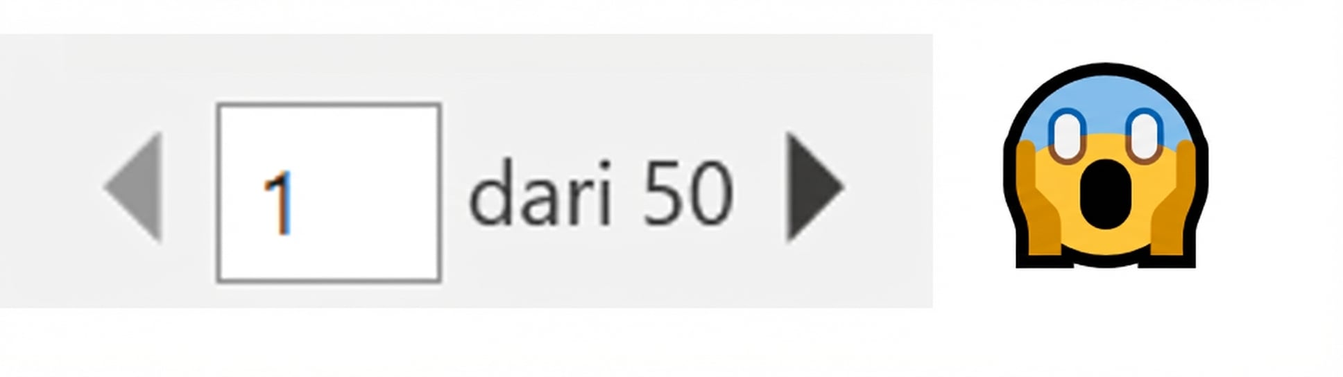 Mencetak 50 halaman dan emotikon ketakutan