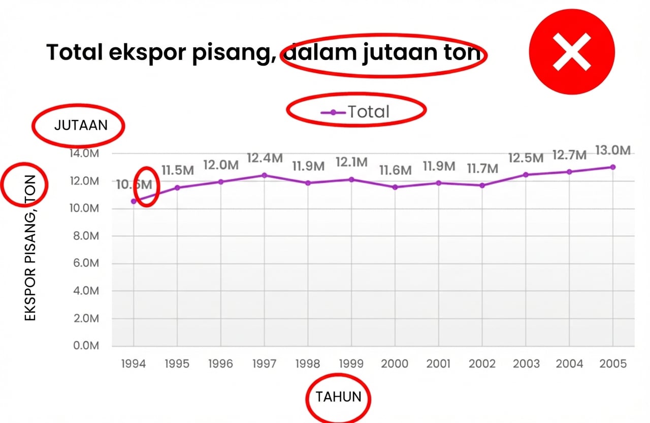 Contoh bagan dengan label, legenda, dan elemen tidak perlu yang berlebihan