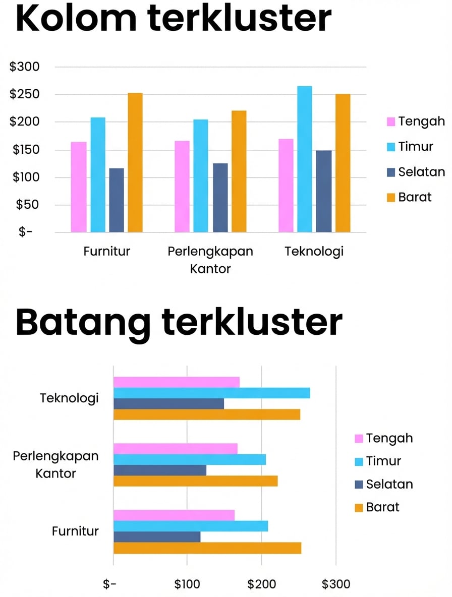 Contoh bagan batang dan kolom berkelompok