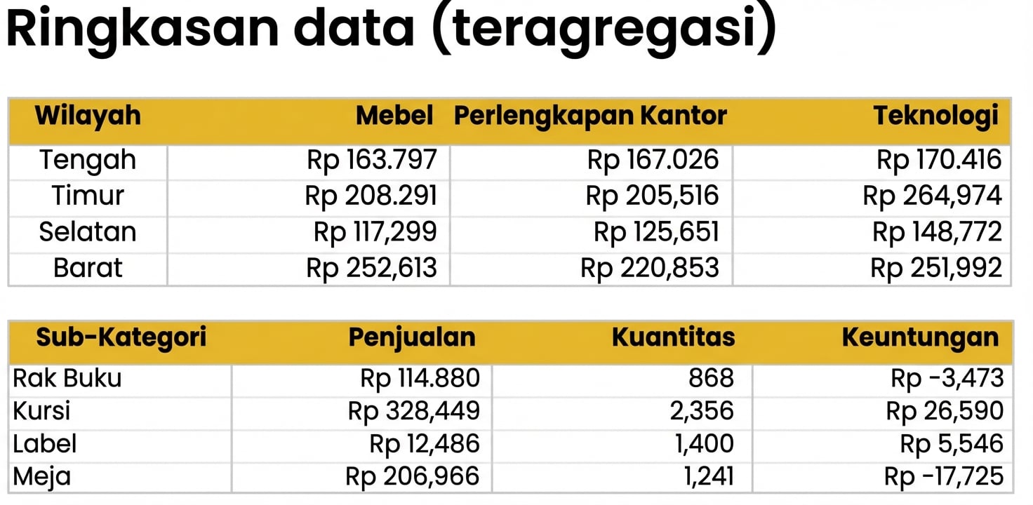 Gambaran dataset teragregasi