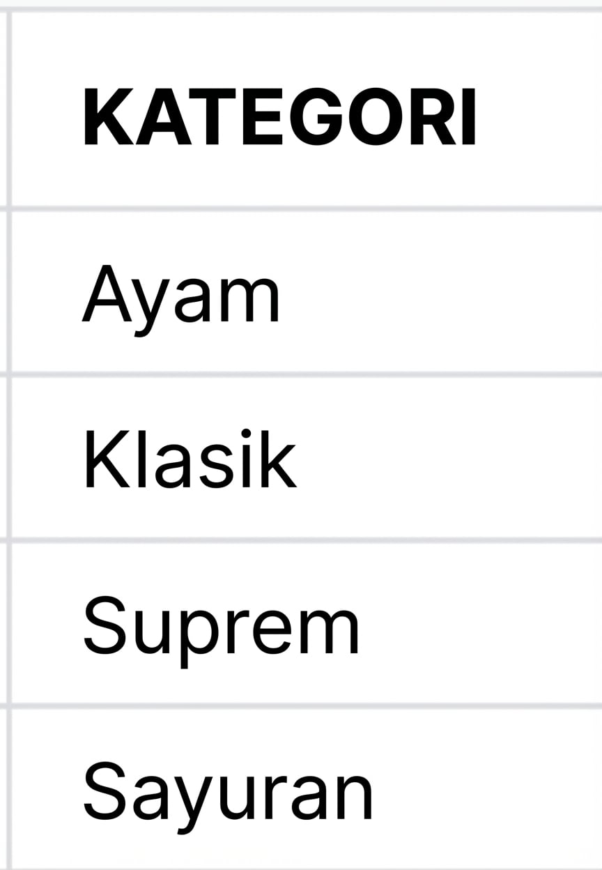 Sebelum penggabungan kolom category