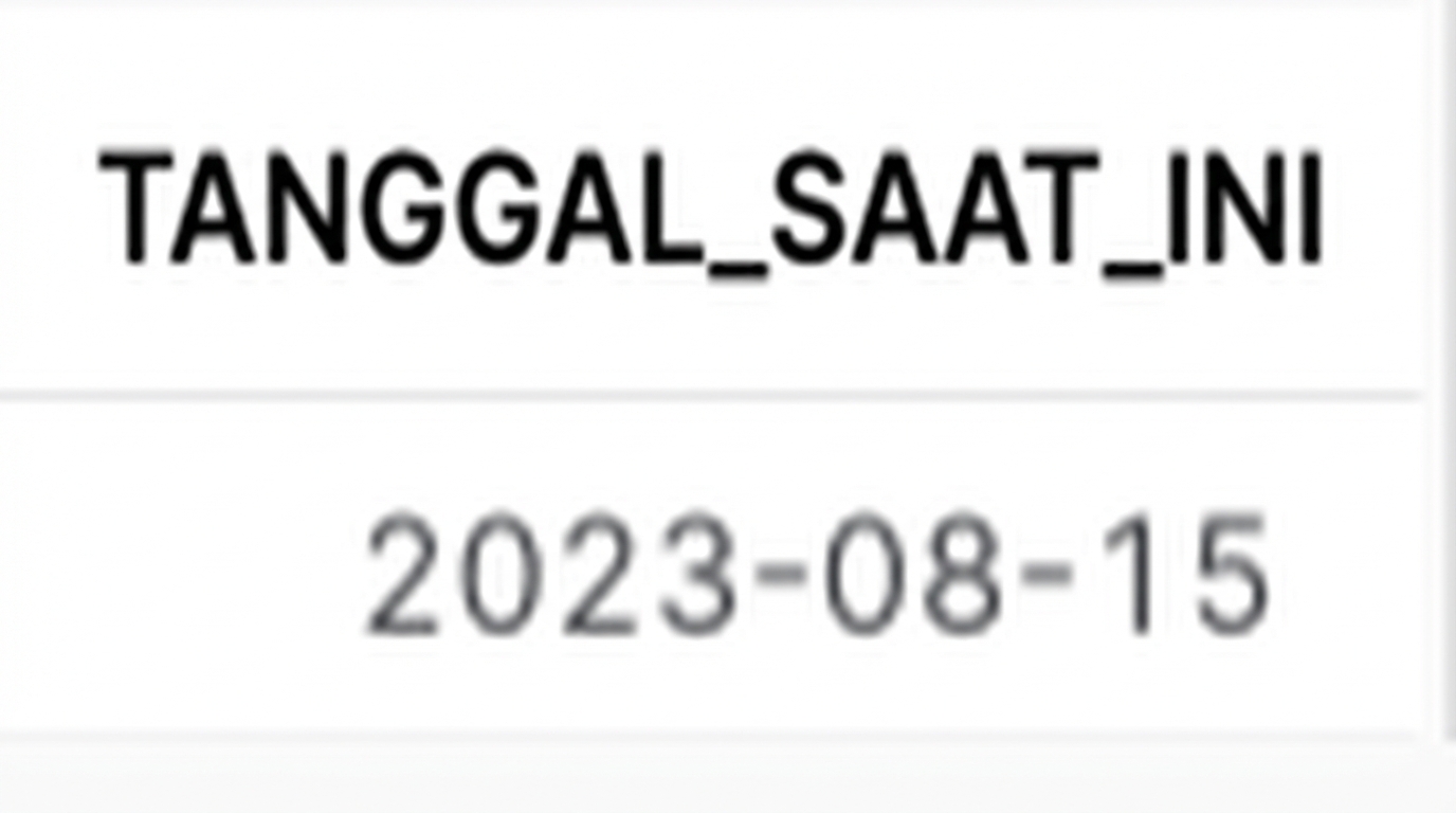 Hasil tanggal saat ini