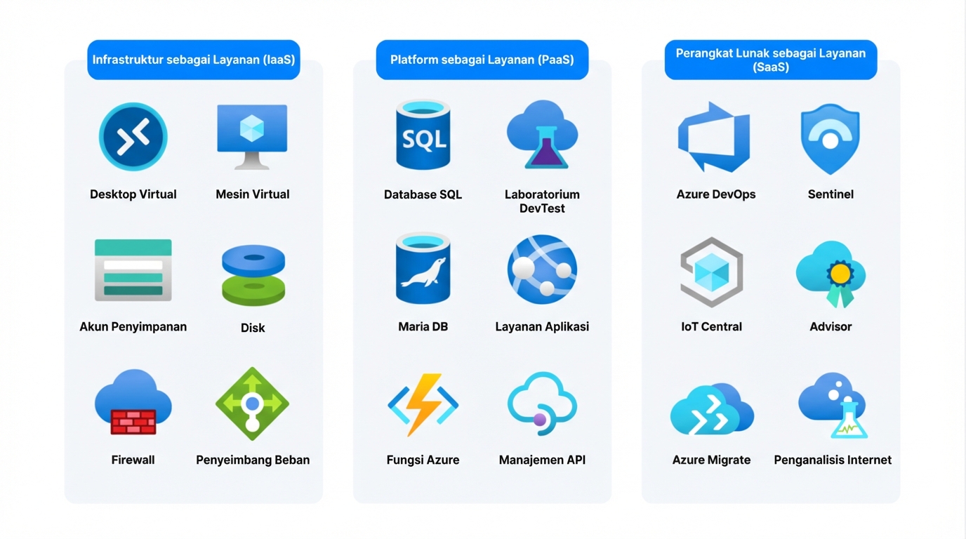 Daftar layanan menurut jenis layanan cloud