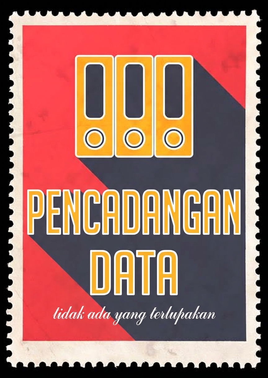 gambar stempel bertuliskan data backup dengan hard drive