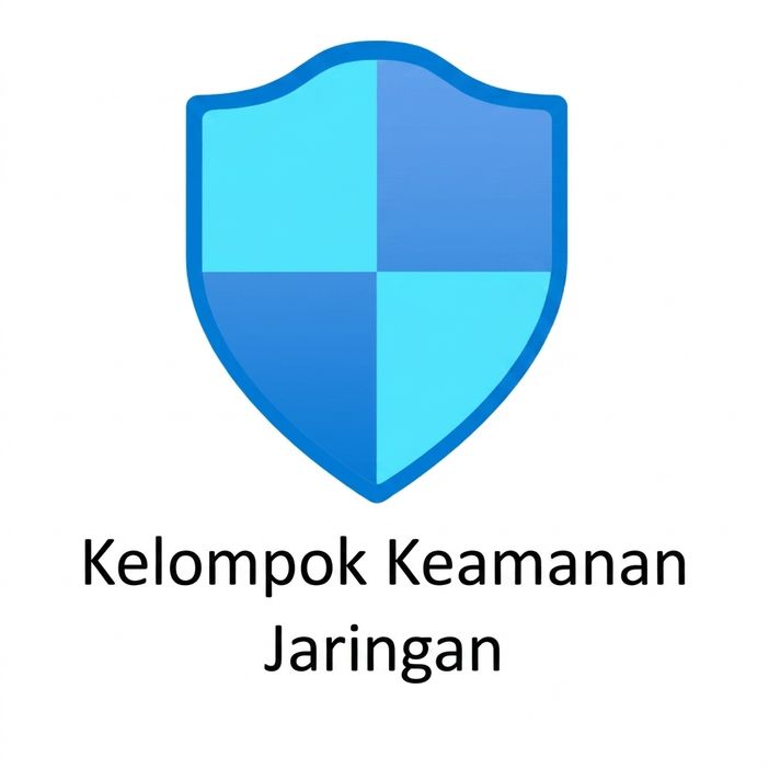 perisai biru dengan teks network security groups di bawahnya