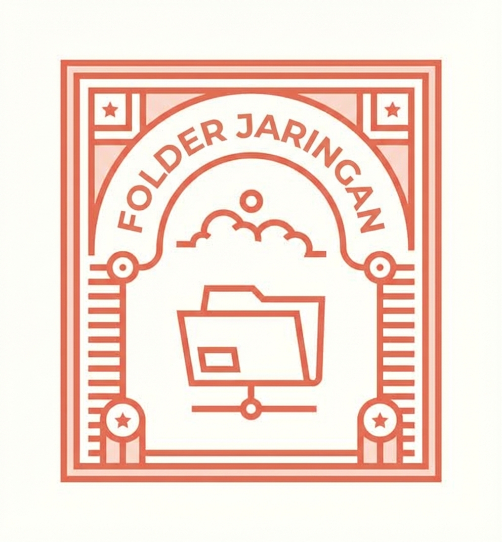 gambar seperti stempel dengan folder jaringan