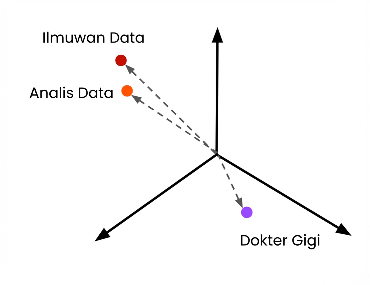 Rekomendasi pekerjaan ditampilkan sebagai embedding.