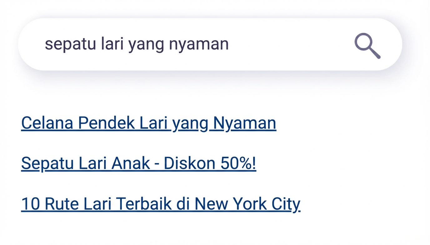 Mesin pencari tradisional menampilkan hasil yang tidak relevan.