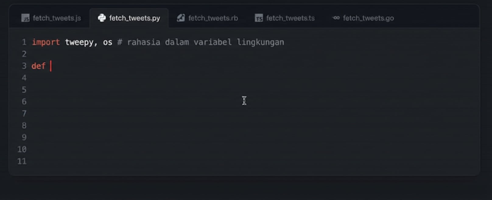 Contoh Github Copilot saat digunakan