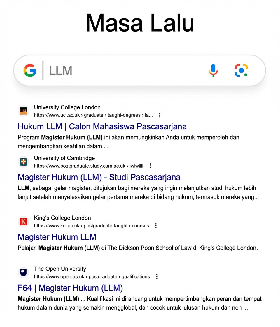 Hasil Google Search tentang LLM di masa lalu