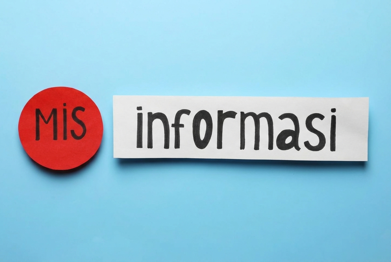 Gambar bertuliskan misinformation