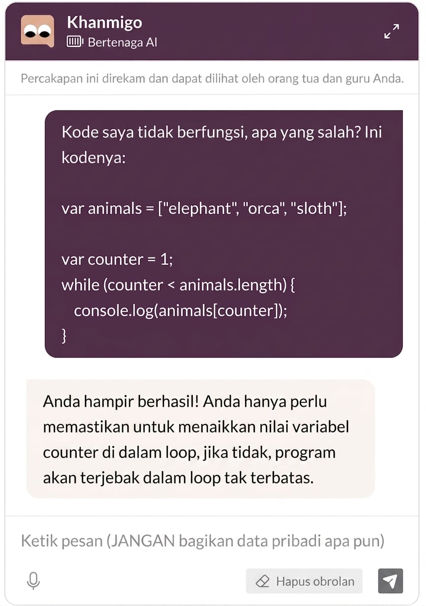 Chatbot AI Khanmigo membantu memecahkan masalah kode dengan pembelajar