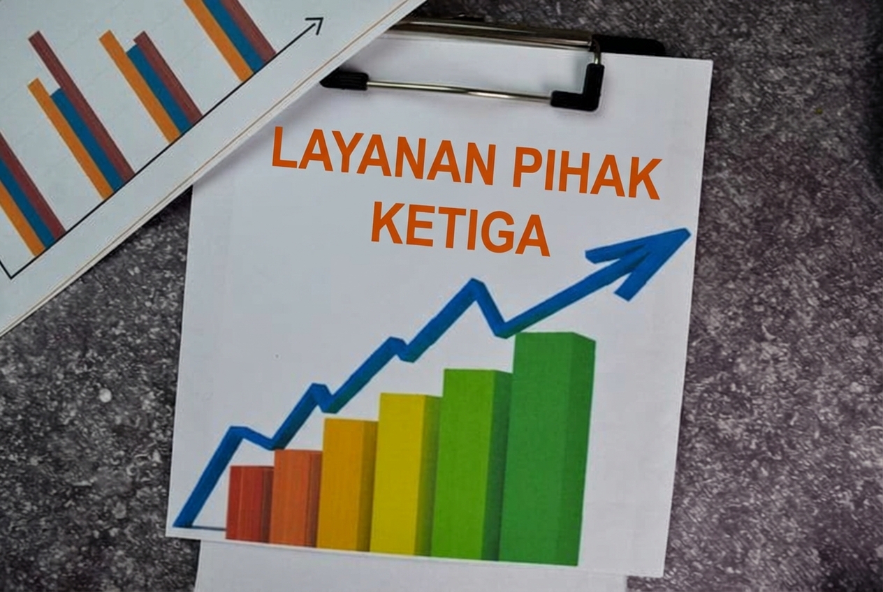 Gambar kata "Third Party Service" pada papan catatan grafik