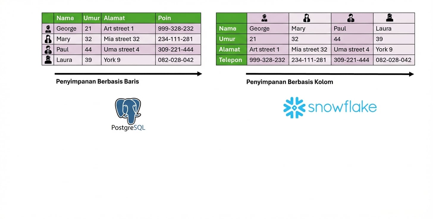 Snowflake berbasis baris