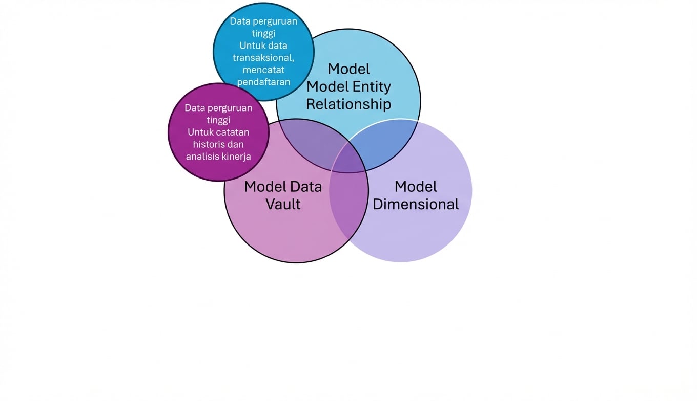 Data kampus ke dalam model pada diagram Venn