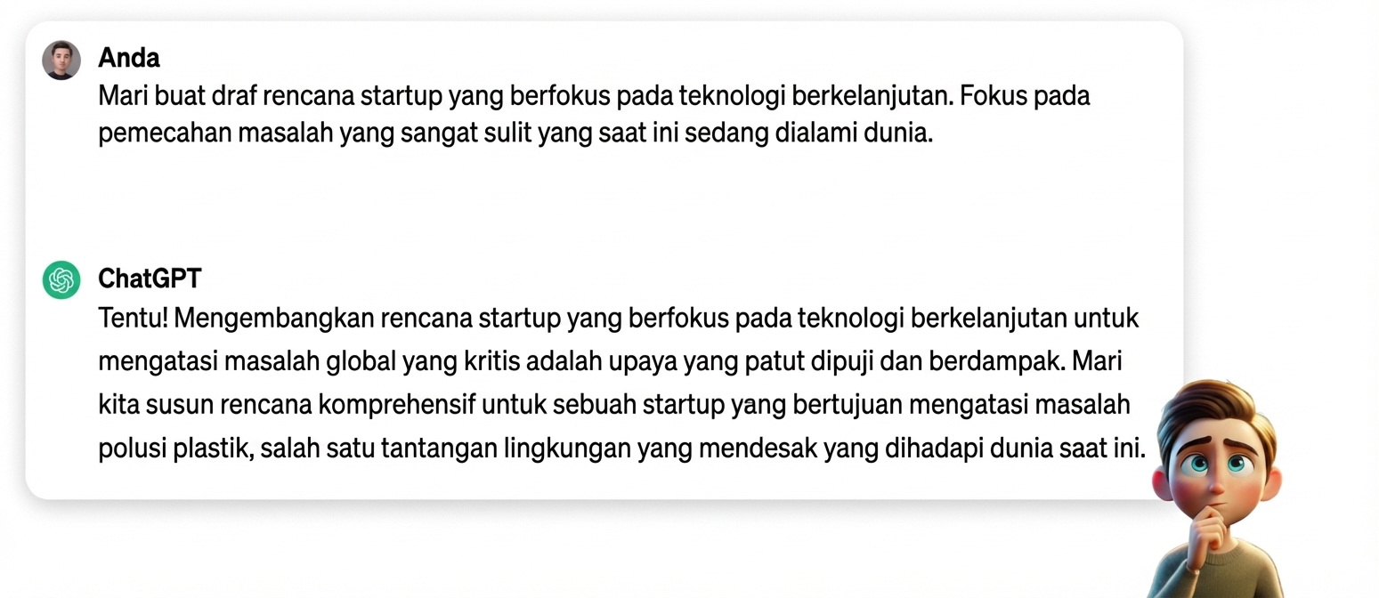 Ilustrasi kartun orang tampak berpikir