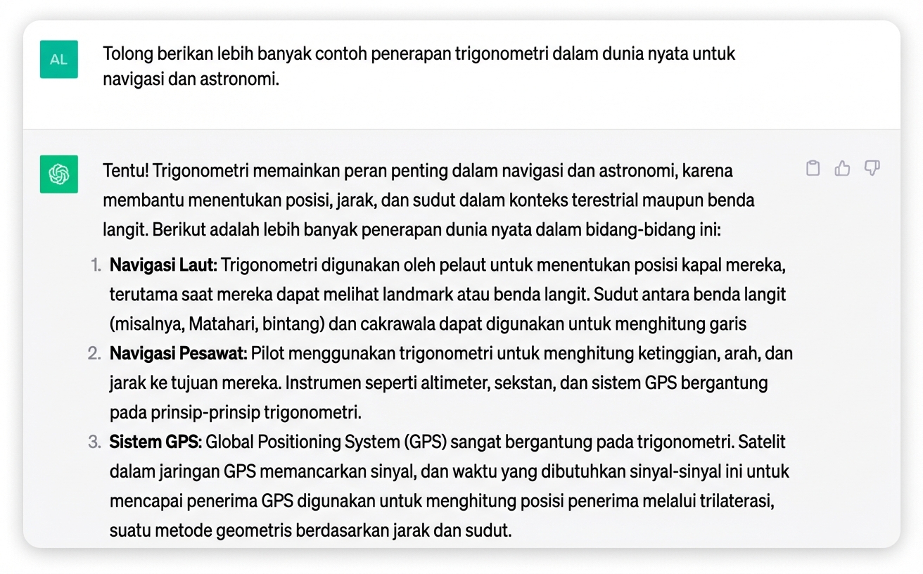 Tangkapan layar respons rinci yang dihasilkan oleh ChatGPT