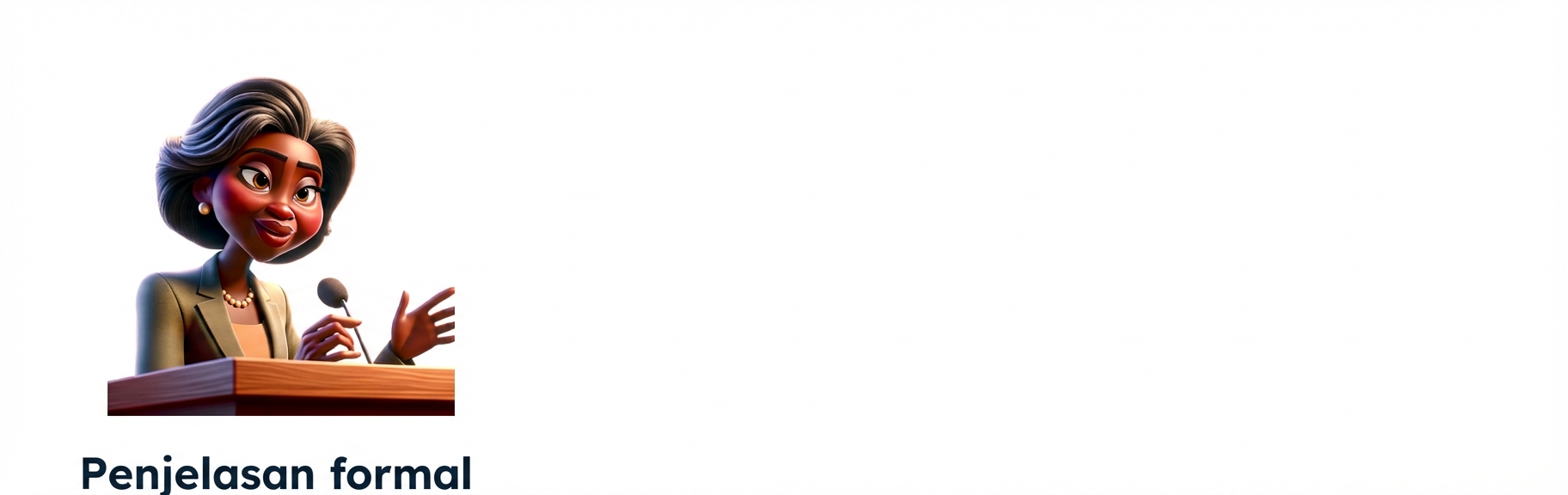 Orang memberikan penjelasan formal