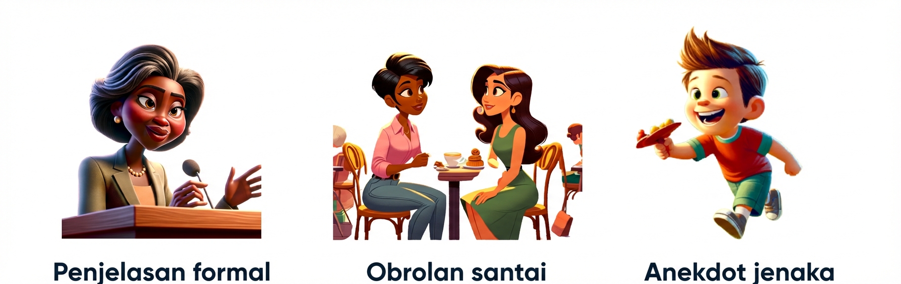 Anak bermain untuk mewakili anekdot yang jenaka