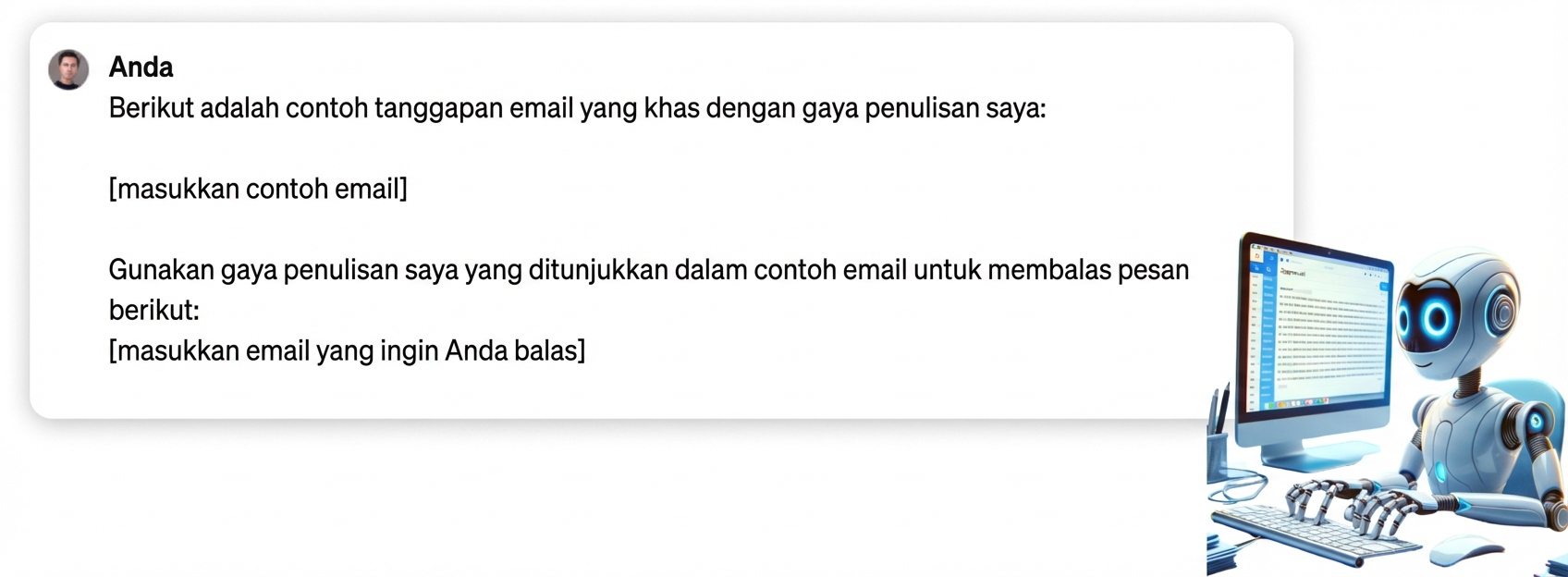 Prompt yang memberi contoh email