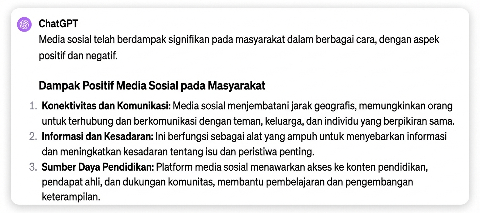 Hasil dari prompt yang dibatasi