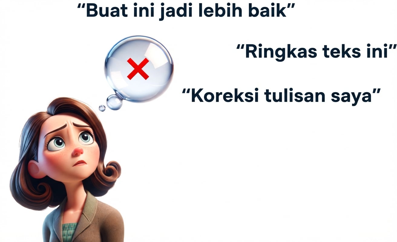 Seseorang dengan gelembung pikiran