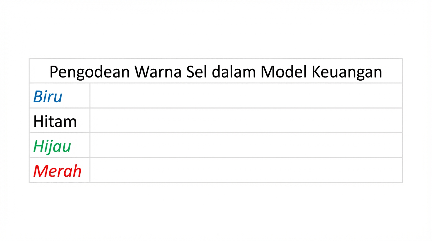 pengodean warna model keuangan kosong