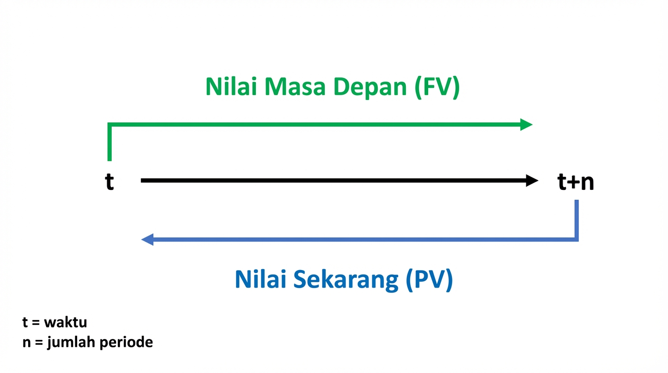 linimasa dengan fv di atas dan pv di bawah