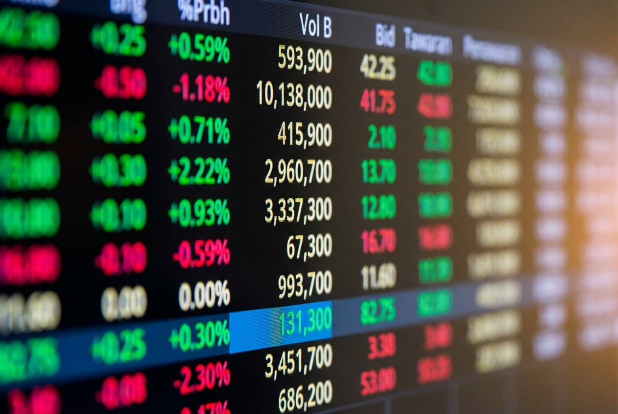 Gambar harga perdagangan di layar