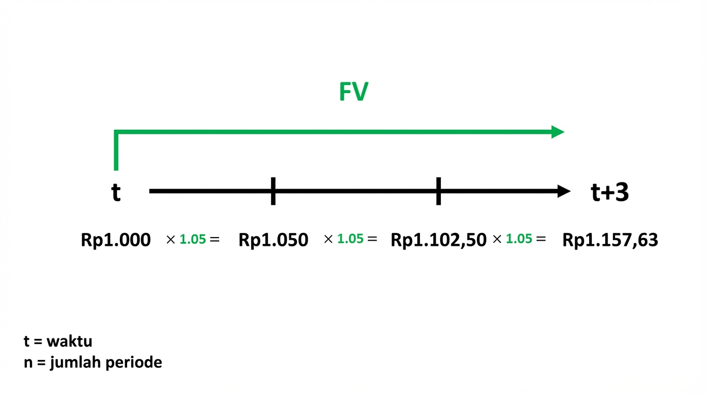 contoh perhitungan future value pada linimasa