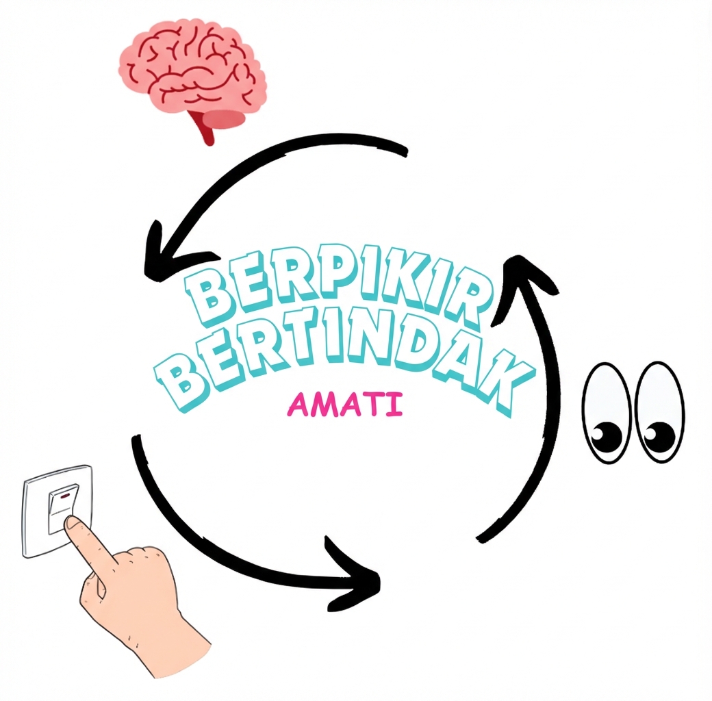 Siklus berpikir, bertindak, dan mengamati.