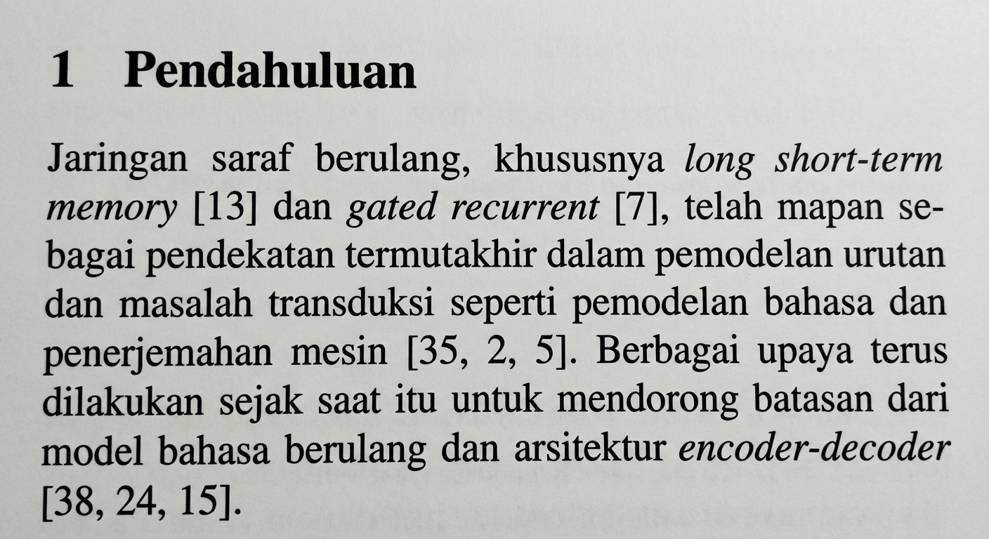 Paragraf pertama dari pengantar makalah Attention is All You Need.