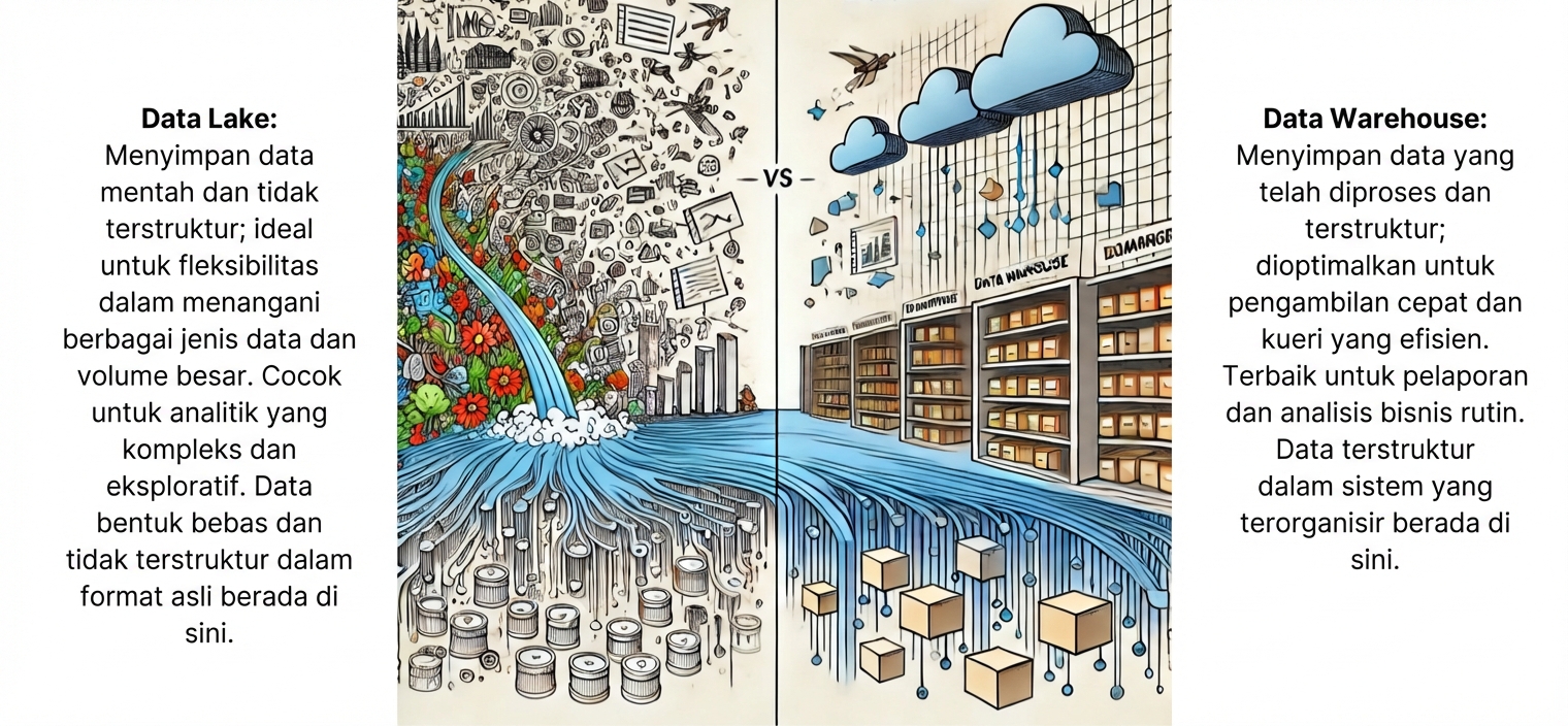 gudang data direpresentasikan oleh kotak di sebelah kanan