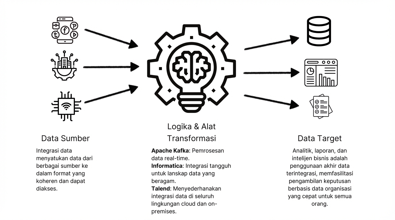Data terpisah diubah menjadi laporan dan dasbor