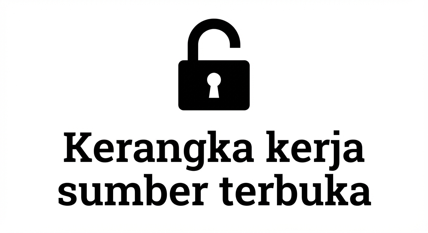 Ikon yang menampilkan framework open source.