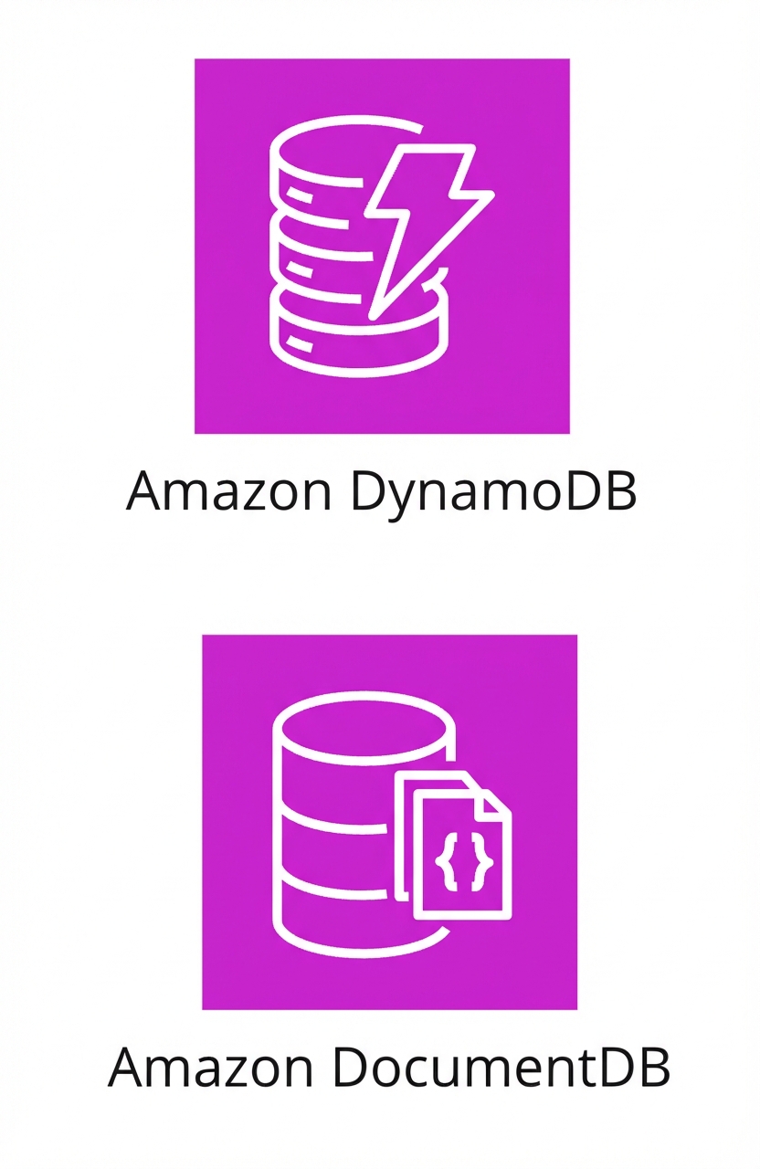 Ikon menampilkan Amazon DynamoDB dan DocumentDB.