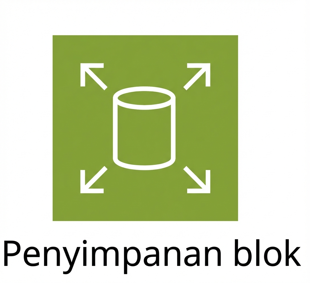 Ikon yang menampilkan block storage.