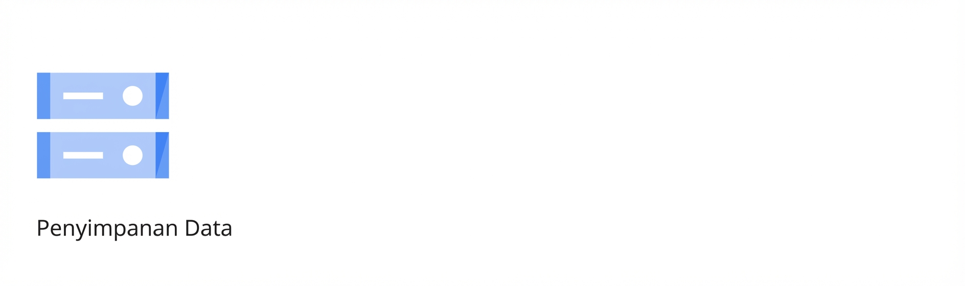 Ikon yang menampilkan penyimpanan data.