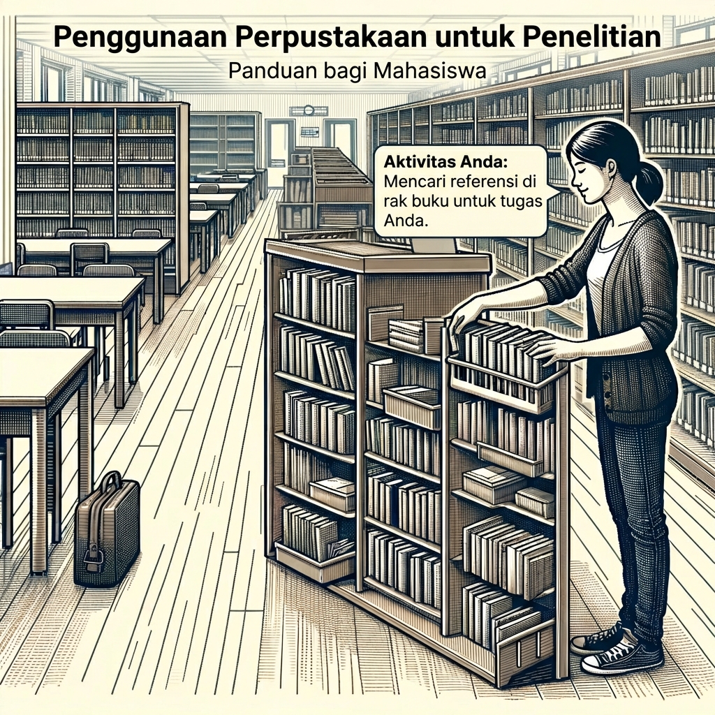 Gambar pustakawan mengatur buku di perpustakaan