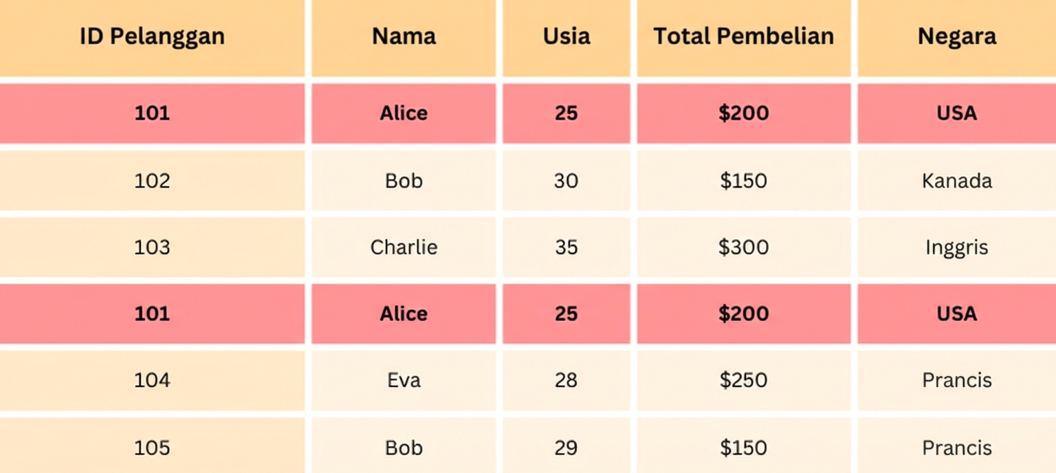 Baris duplikat disorot pada data contoh.png