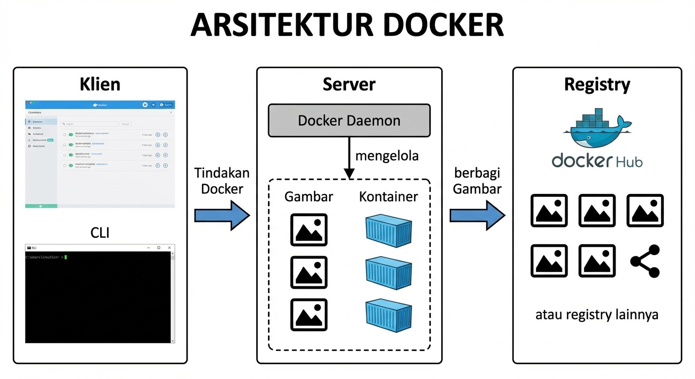 Gambaran arsitektur Docker