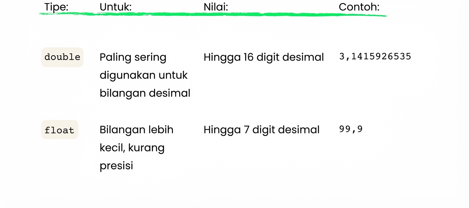 float hingga 7 angka desimal