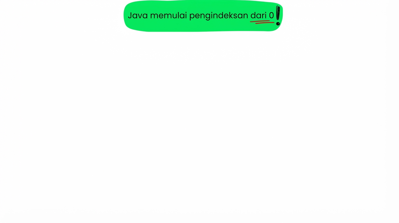 Java memulai indeks dari 0