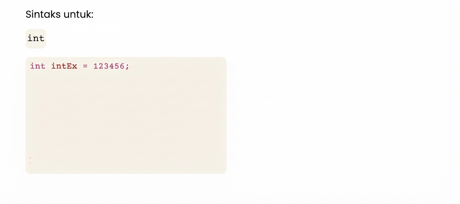 mendefinisikan int intEx = 123456
