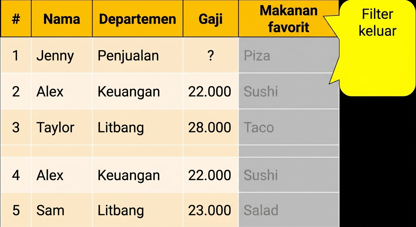 Hapus satu kolom