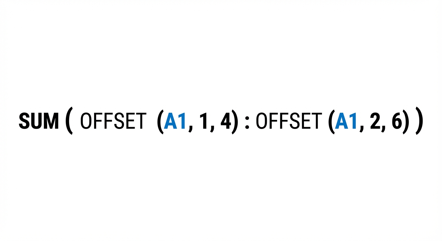 Contoh fungsi SUM dan OFFSET di Excel