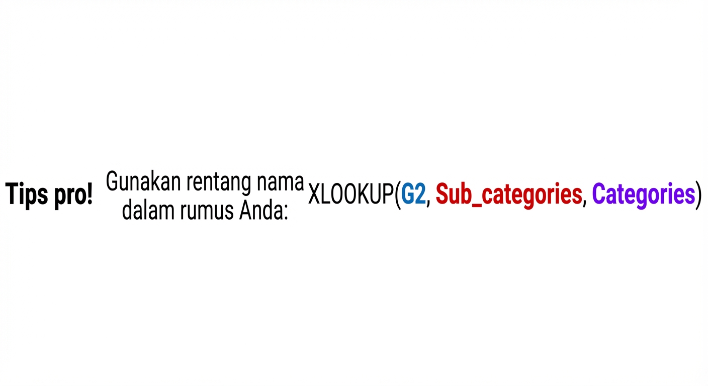 Fungsi XLOOKUP dengan name range