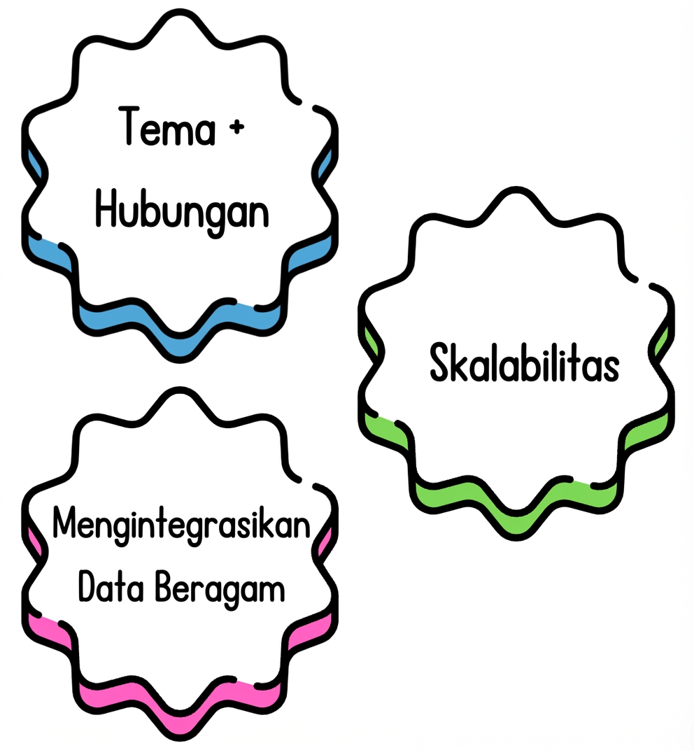 Gelembung berisi "mengintegrasikan data beragam".