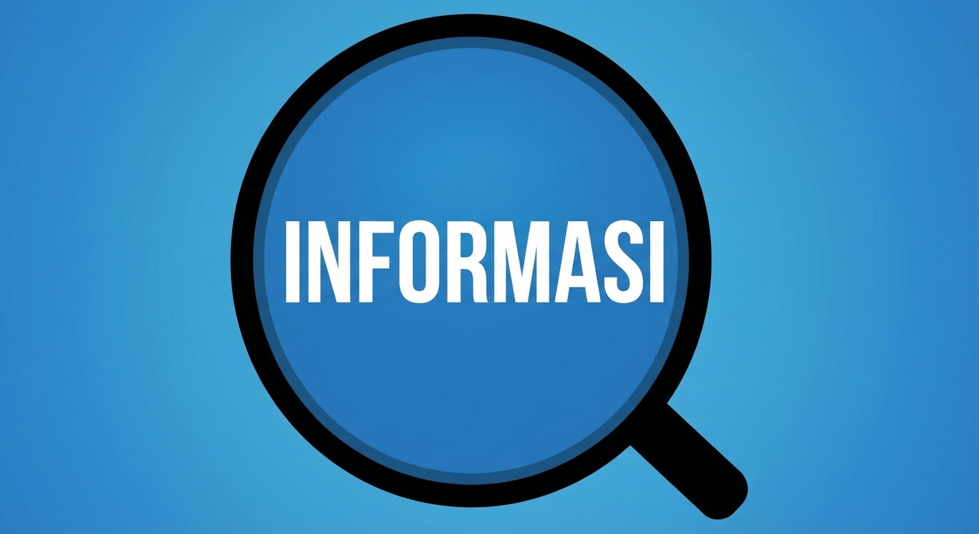 Kaca pembesar melambangkan informasi.