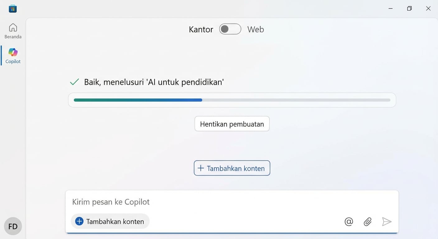 Copilot membuat respons